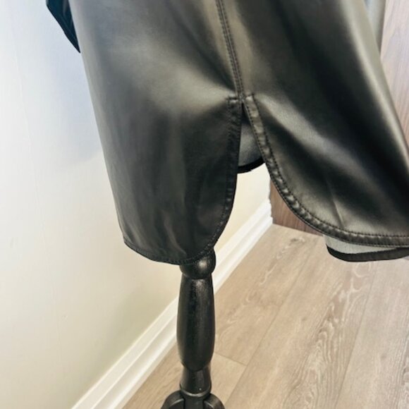 Calvin Klein Black Belted Leather Dress - Picture 7 of 11